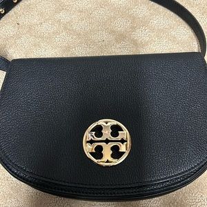 Tori Burch black purse 10 inches wide 7 inches tall